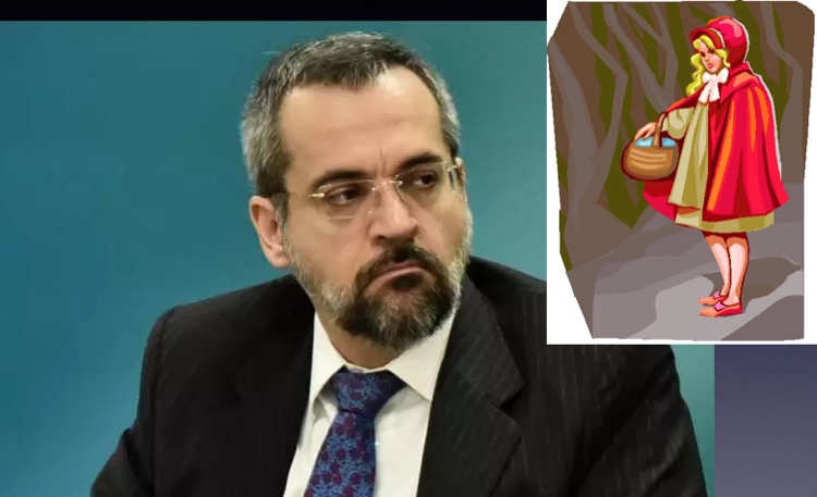 Ministro da Educação Abraham Weintraub e ilustração da Chapeuzinho Vermelho